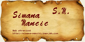 Simana Mančić vizit kartica